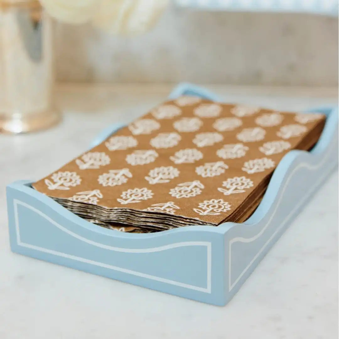 Linen-Like Paper Guest Towel and Lacquer Tray Set