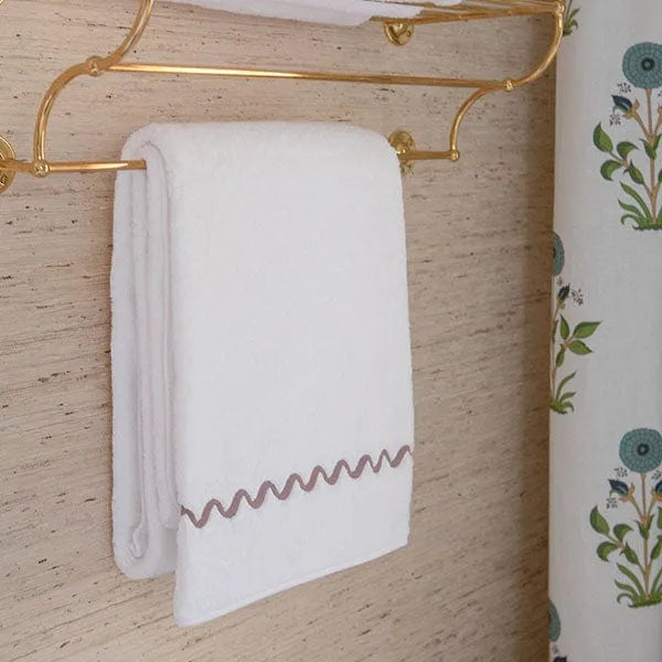 Wave Embroidered Bath Towel