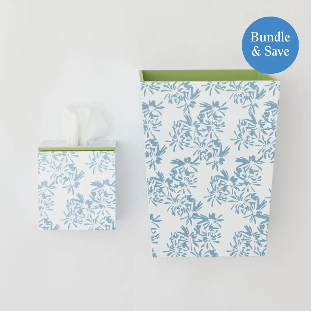 Meg Braff x Weezie Lacquered Waste Bin & Tissue Box Set