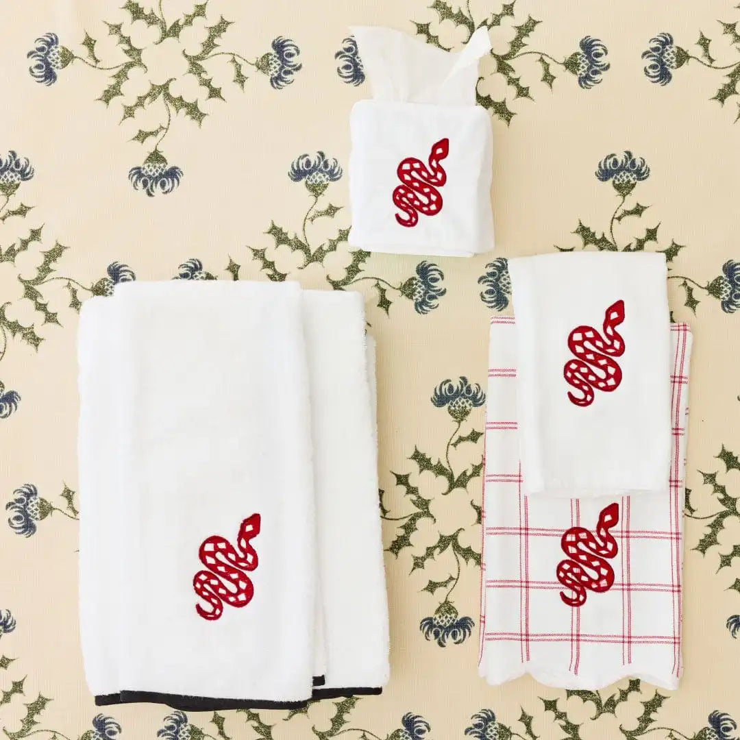 Red Snake Cotton Tissue Box Cover