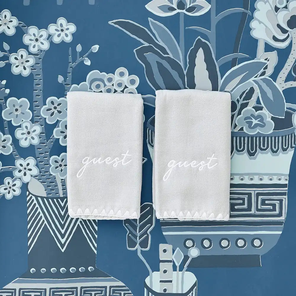 Stitched Edge Powder Bath Towels (pair)