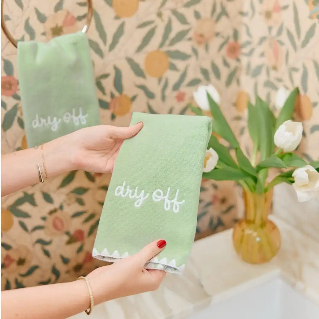 Stitched Edge Powder Bath Towels (pair)