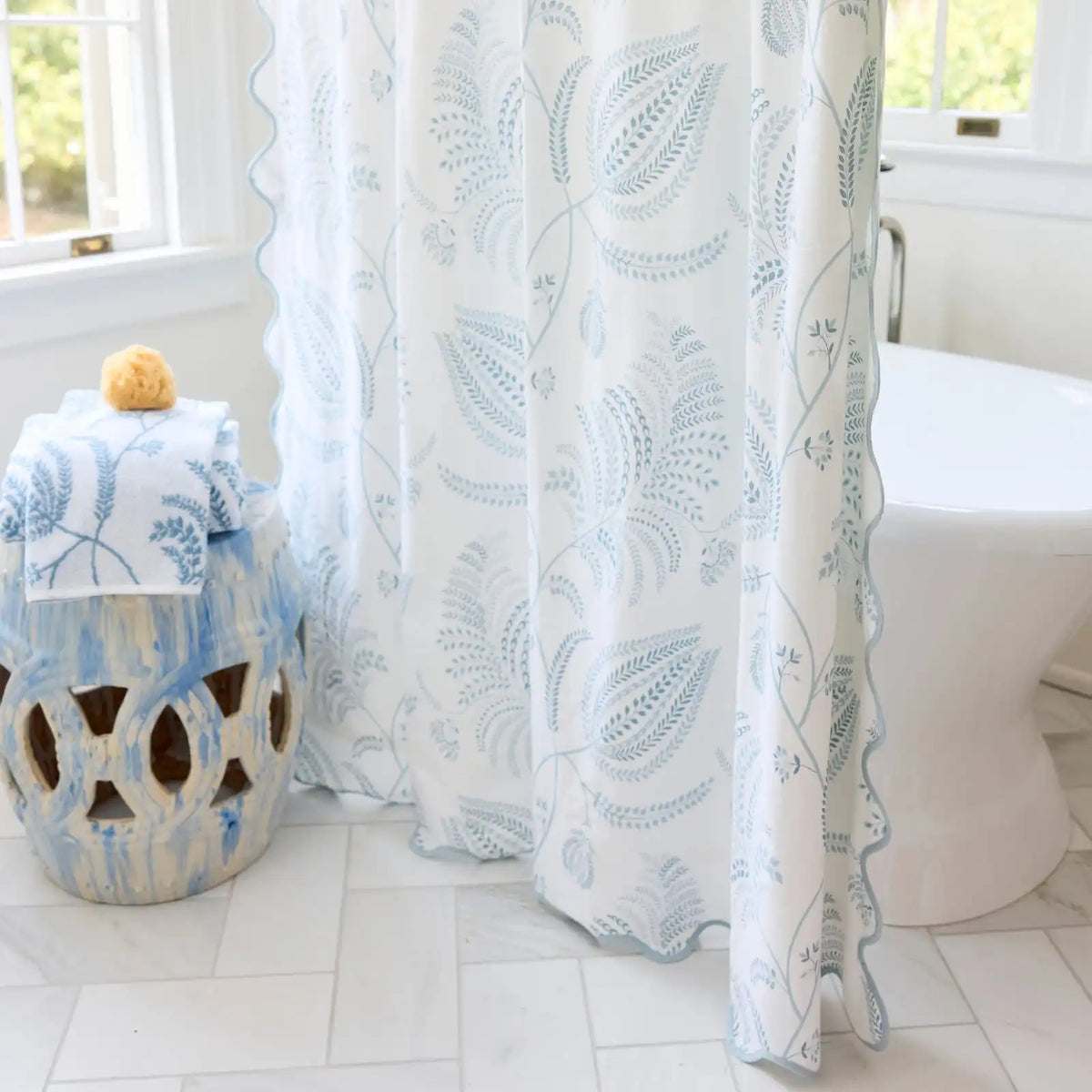 Patterned Scallop Shower Curtain