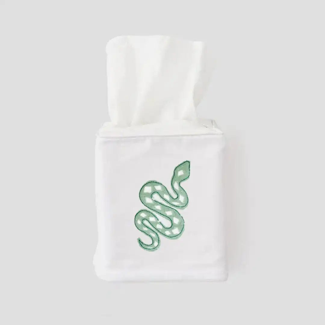 Green Snake Cotton Tissue Box Cover